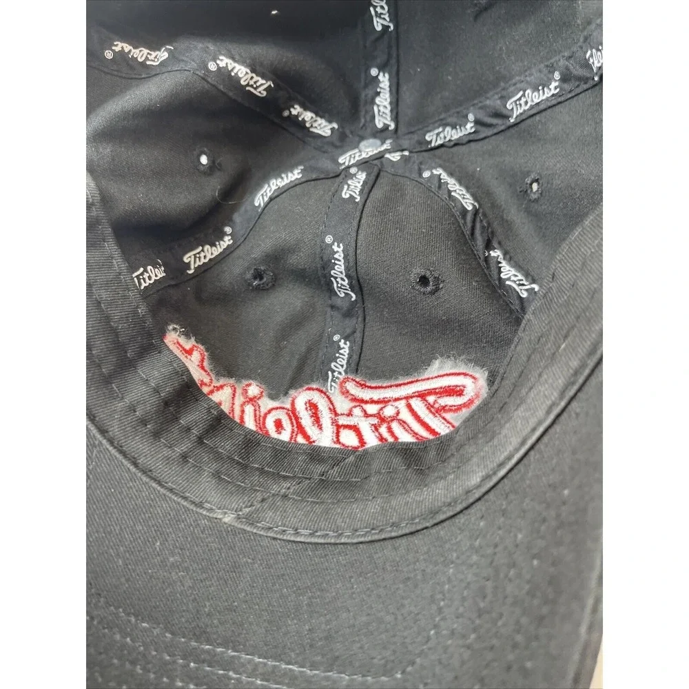 Titleist Hat Cap Norwood Strap Back‎ Black Red White lettering Mens
